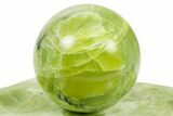 Polished Noble Serpentine Sphere with Base - Washington #367363-3